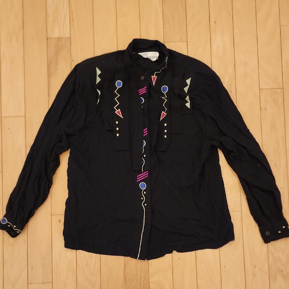 Vintage 90s Geometric Pattern Blouse